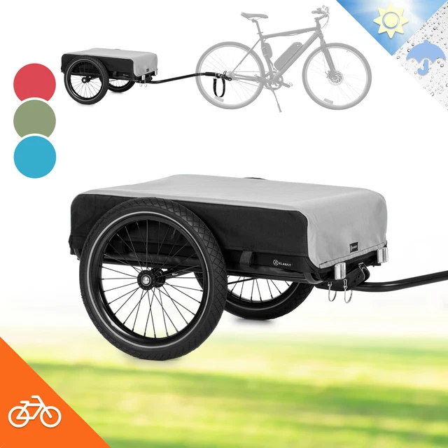 Remolque de carga remolque de bicicleta carro de mano transportador 40 kg 42x63 cm superficie gris