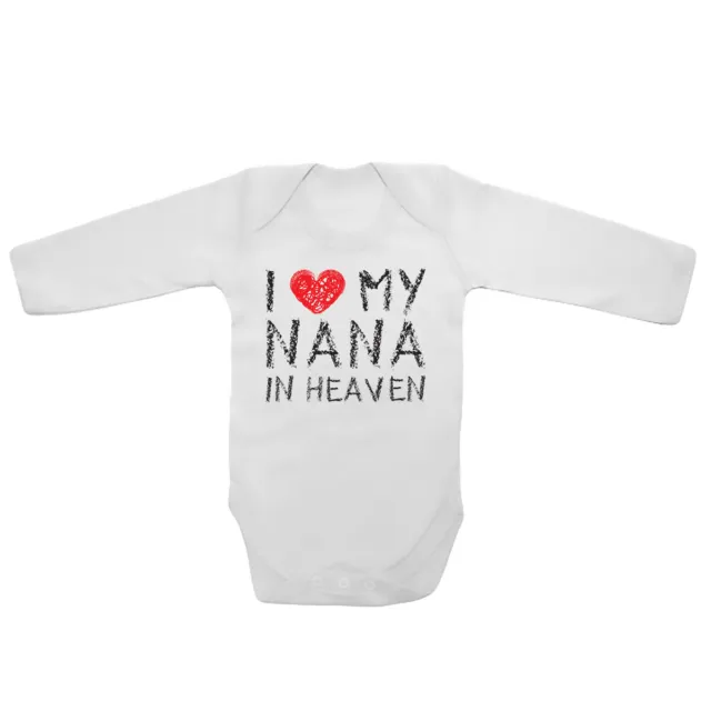 Baby Vests Bodysuits Grows Long Sleeve Funny Printed I LOVE MY NANA IN HEAVEN