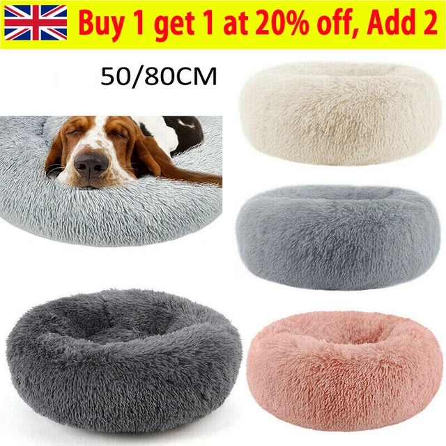 Pet Dog Cat Calming Beds Comfy Shag Warm Fluffy Bed Nest Mattress Donut Pad SFC