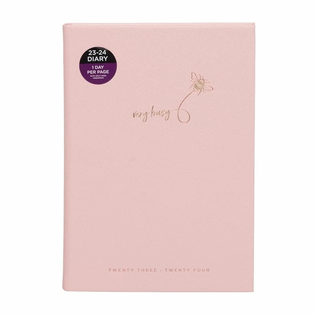 WHSMITH A5 2023/2024 Pink Day to Page Appointments Very Busy Bee Mid