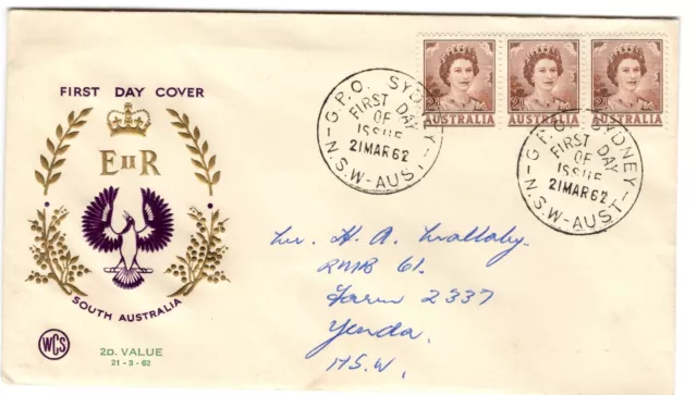 1962 Mar 21st. WCS. First Day Cover. Queen Elizabeth II.