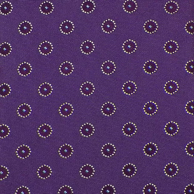 HUGO BOSS BLACK LABEL Mens Purple Blue White CIRCLES Woven Silk Tie Italy NWOT