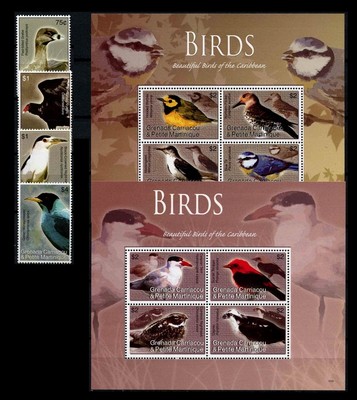 Oiseaux Antillean Aigrettes Colibri Grenade 1990 MNH TL Noir 