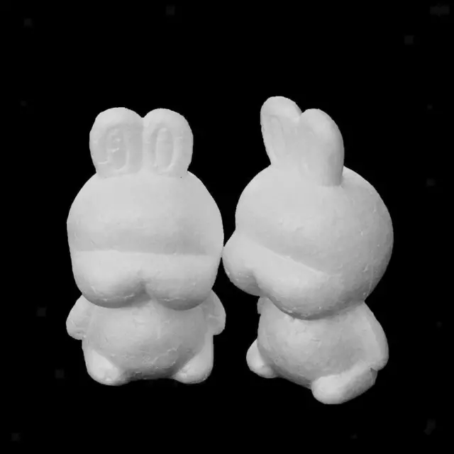 2Pcs Styrofoam Foam Rabbit Shaped Polystyrene Material DIY Modelling Supply