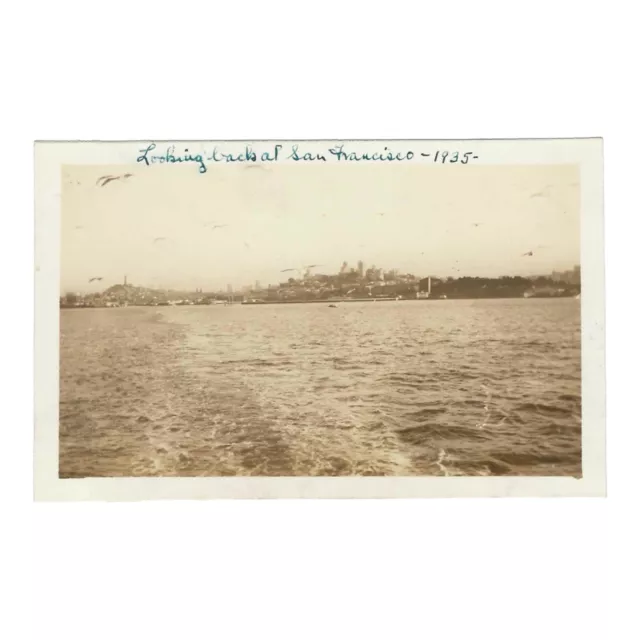 Vintage Snapshot Photo Looking At San Francisco California Across Water 1935