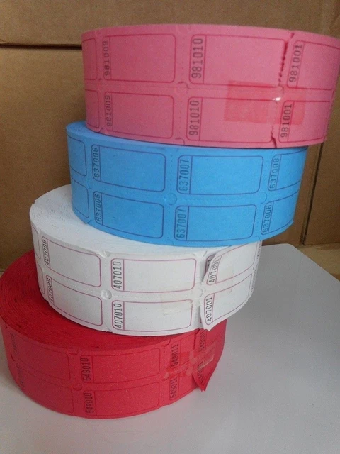 Blank Double Stub Raffle Tickets - Choose 1000 Or 2000 Tickets, Perfect For 50/50, Carnivals, Events