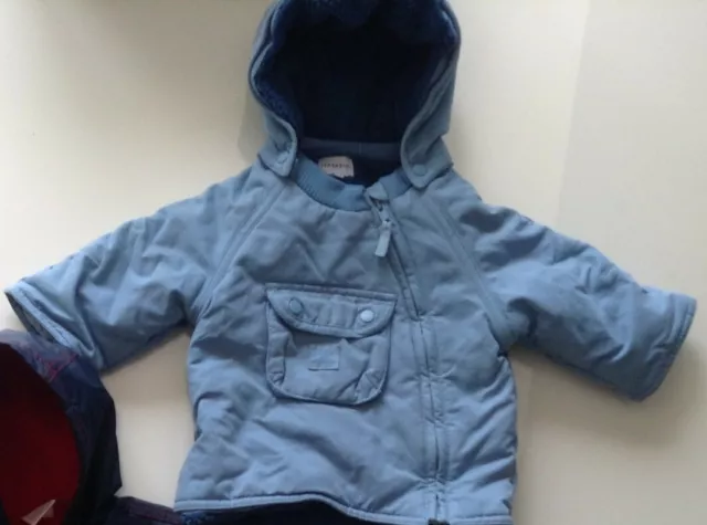 Manteau bébé, chaud avec doublure 6 mois bleu garçon - Comme neuf