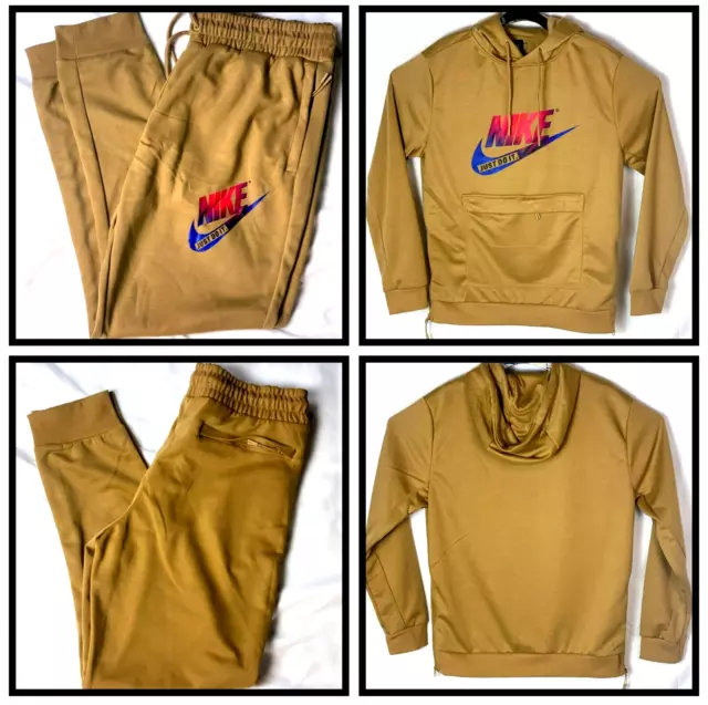 NEW NIKE FLEECE Sweat Suit Zip Up Hoodie & Joggers Men's Set Black XL  $99.00 - PicClick