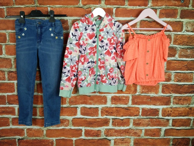 Girls Bundle Age 6-7 Years Next M&S Skinny Jeans Bardot Top Hoodie Jacket 122Cm