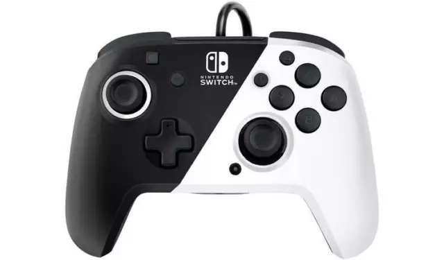 PDP Faceoff Deluxe Controller + Audio - Black & White - Nintendo Switch - Neu