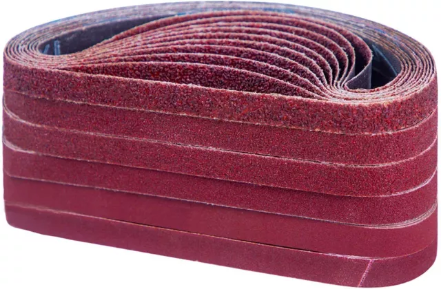 SATC 5PCS Sanding Belts Power File Coarse Fine Aluminium Oxide 40-120 Grit