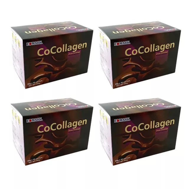 4 x Edmark Cocollagen Collagène Chocolat Boire Anti-âge Livraison Gratuite