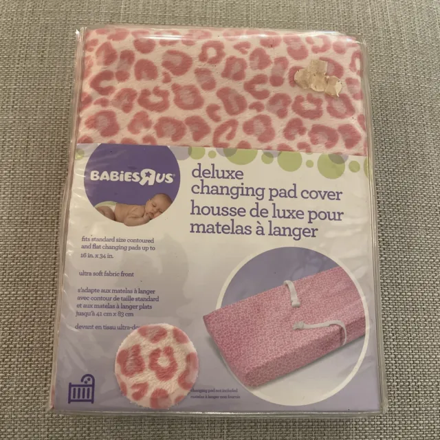 Babies R Us Deluxe Changing Pad Cover pink white Cheeta  print new