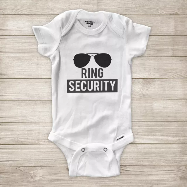 Ring Security Bearer Proposal Wedding Rehearsal Bridal Gift Baby Infant Bodysuit