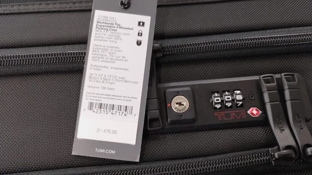 Tumi Alpha 3 Worldwide Expandable 4 Wheeled Packing Case 117168-1041 Black $1475 2