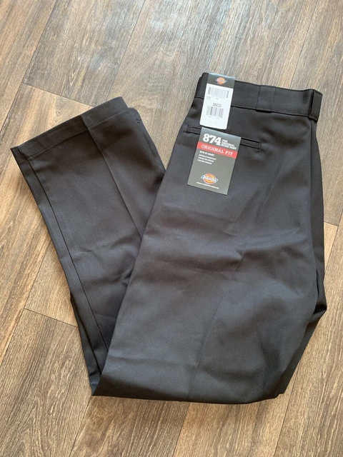 Dickies 874 Original Fit Wrinkle Free Work Pants Black 38x32 OG BMX Skater Rap