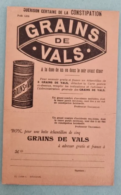 GRAINS DE VALS CONSTIPATION publicité pharmaceutique années 50