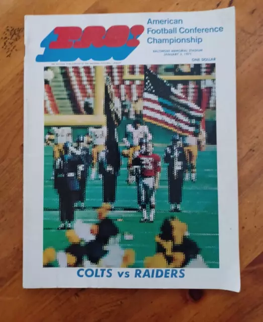 1971 AFL Championship Game Program Baltimore Colts @ Oakland Raiders HOF