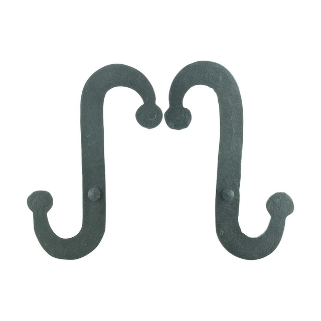 Renovators Supply 2 Pair Black Shutter Dog S Shaped Wrought Iron Material 8