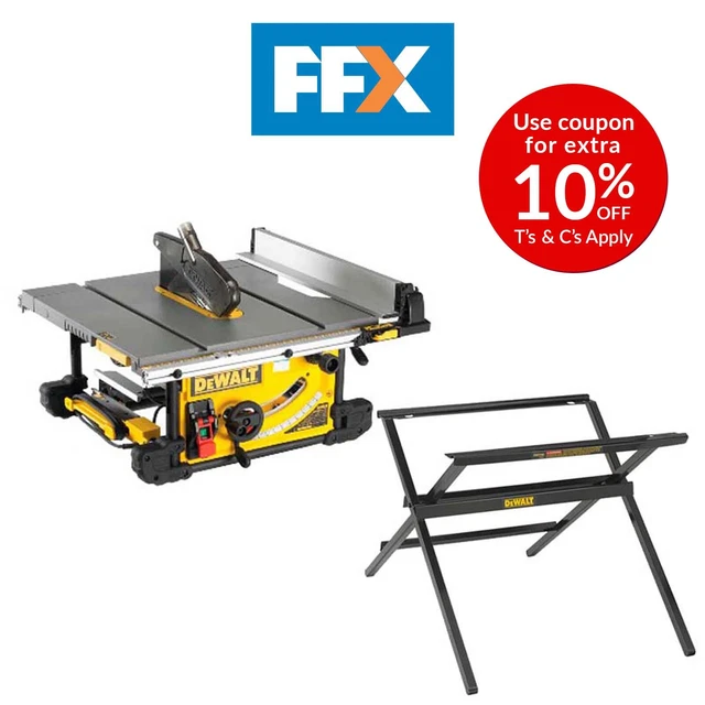 DEWALT DWE7492 110V 250mm Portable Table Saw Set Blade Included