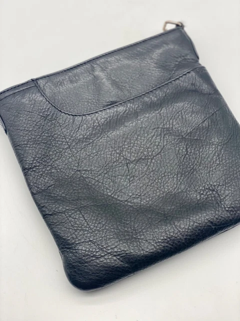 MARGOT Purse Black Genuine Leather Front & Rear Pocket Crossbody Shoulder Bag
