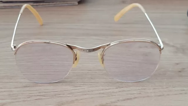 Par De Gafas Antiguas - Montura De Oro 12 Quilates - Marca ALGHA