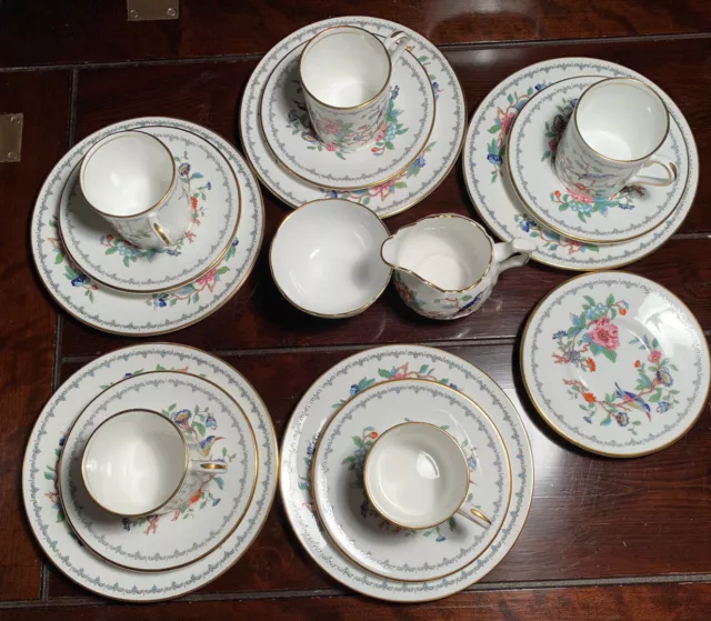 Aynsley Pembroke Coffee Set (Cups Saucers Side plates Milk & Sugar Set) 18 Piece