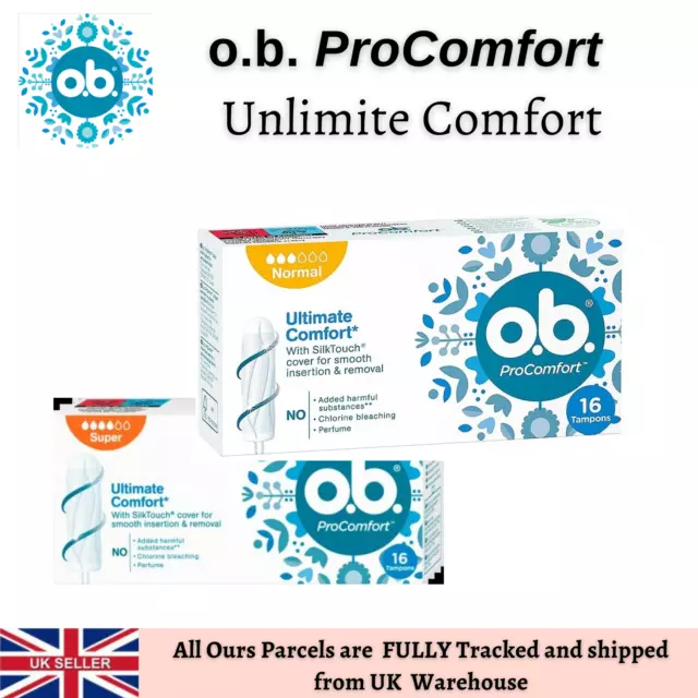 O.B. Pro Comfort Tampons Unlimate Comfort Normal or Super - 16 Tampons