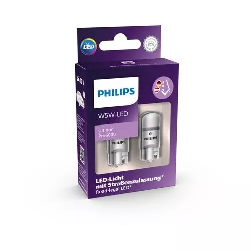 1 Ampoule PHILIPS 11961HU60X2 Ultinon Pro6000 W5W-LED