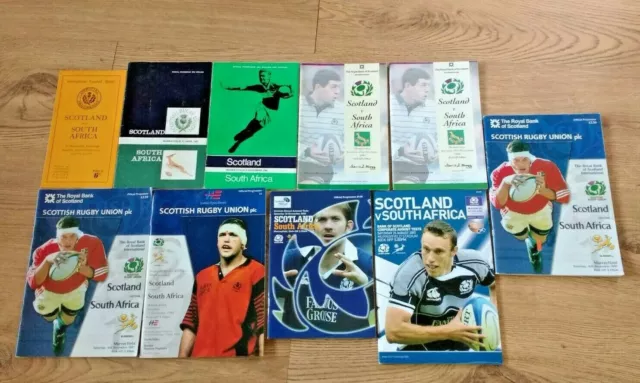 Scotland v South Africa Rugby Union Programmes 1951 - 1998