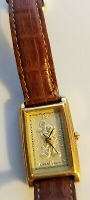 Mickey Mouse Watch.  Slender.   Lorus.  Genuinely Leather Band
