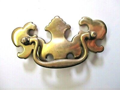 Cont B 1988 Drop Bail Drawer Pull Handle 1016 P110 Shiny Brass 3" Centers 1 Vtg