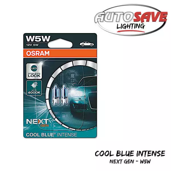 Osram Cool Blue INTENSE W5W 501 Halogen 12V Sidelight Number Plate Car Bulbs