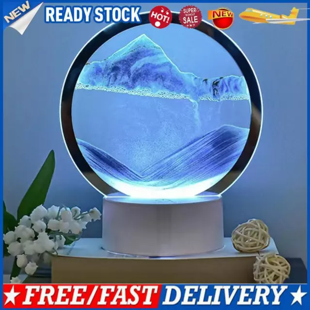 Sand Painting Table Light Dimmable Hourglass Night Lamp Quicksand Lamps (Blue)