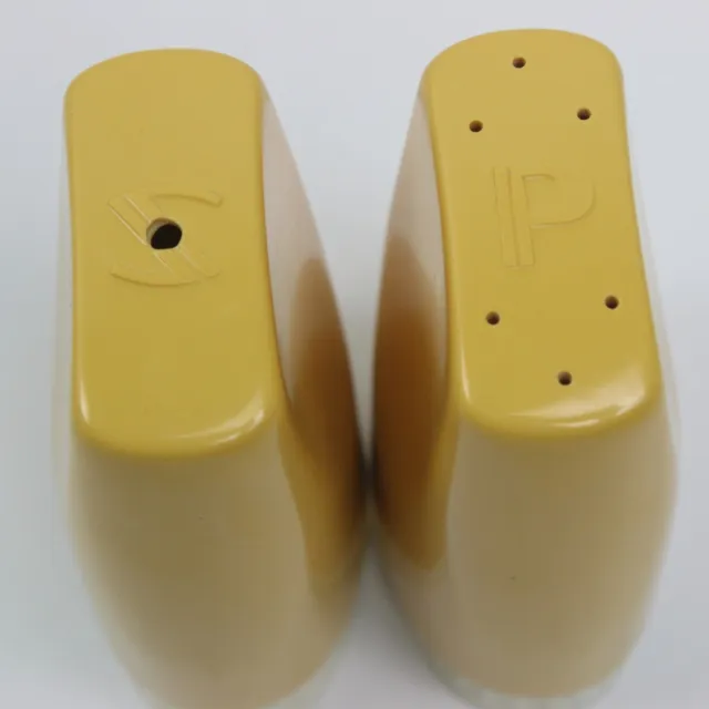 Vintage Retro Tupperware Salt and Pepper Shakers Mustard Colour 1960s-70s