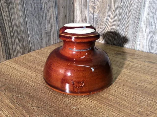 Vintage Locke Porcelain Ceramic Insulator USA 9995 Brown Telegraph Electric L4