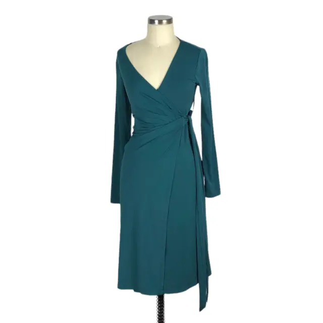 ROSIE POPE Dress Emerald Green Jersey Maternity Wrap Dress Size Small StretchG