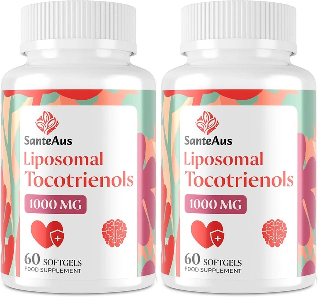 LIPOSOMAL TOCOTRIENOLS SUPPLEMENT 1000mg, Vitamin E, 60 count (Pack of ...