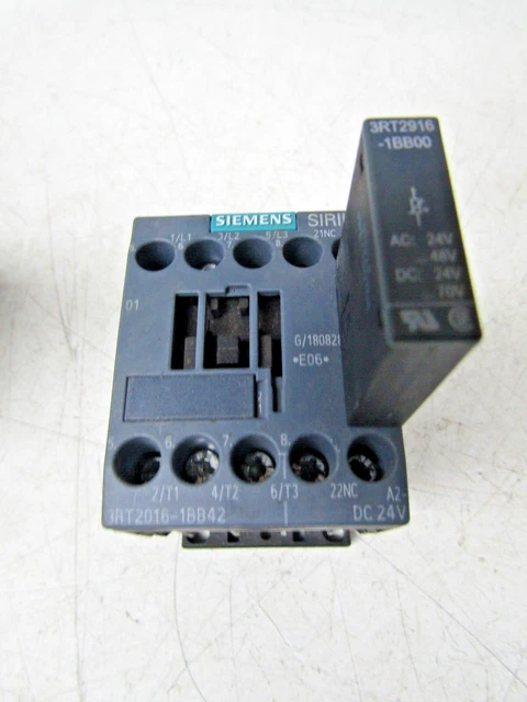 🔥 Siemens Sirius 3Rt2016-1Bb42 Contactor 24 Vdc 3Ø 20A W/3Rt2916-1Bb00