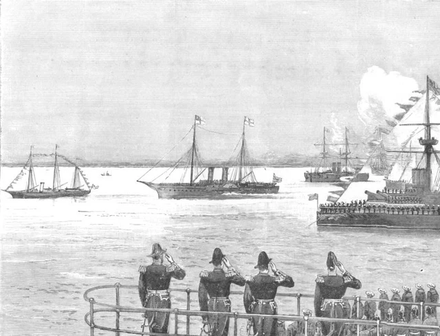 KENT. The Arrival of H I M the German emperor at Port Victoria, old print, 1891