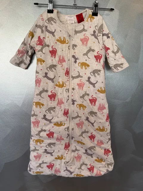 PUREBABY SZ S 000-0 3-12 Mths ORGANIC COTTON SLEEPING BAG TOG 3 CRAZY CUTE CATS!