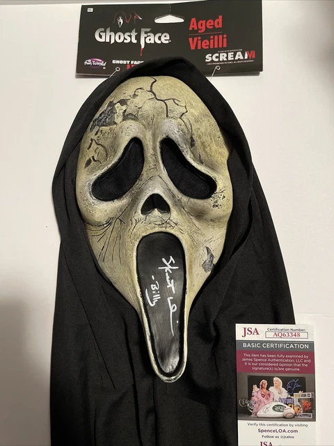 Fun World Aged Scream Mask Signed By Skeet Ulrich Ghostface JSA COA Scream IV