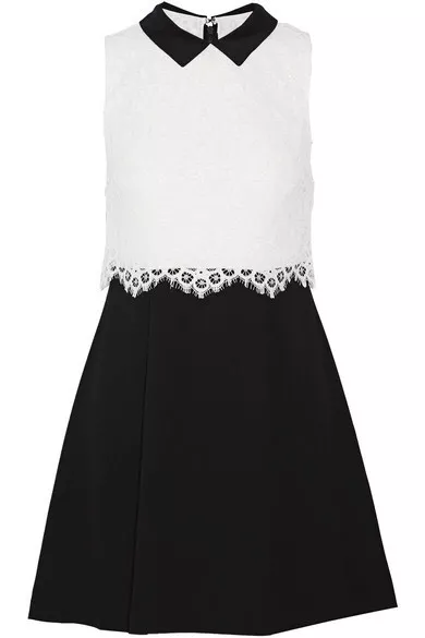 Alice + Olivia Desra Lace Black Cram Dress Size 4 NWOT