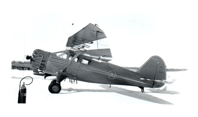 Stinson Reliant Gull Wing Airplane Aircraft VTG Photograph 5x3.5" NC18479 Gulf