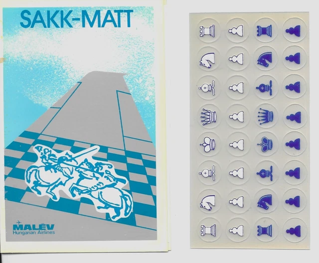 MALEV Hungarian Airlines Magnetic Chess Game, very portable