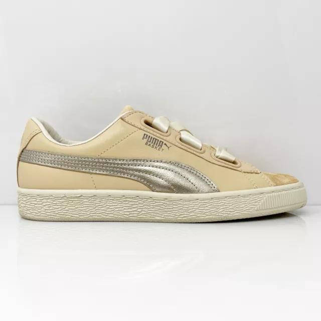 Puma Womens Basket Heart Up 364955 01 Beige Casual Shoes Sneakers Size 9