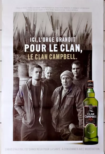 Affiche Publicitaire "Clan Campbell " Modèle Orge : Grand Format 120x175 Cm