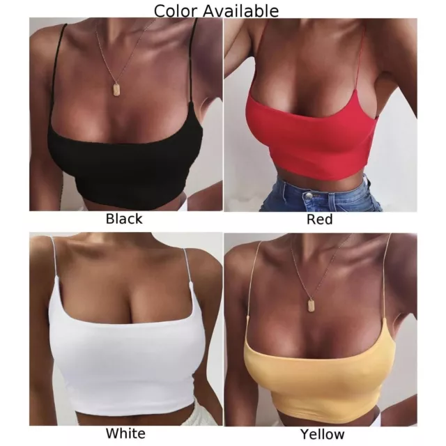 Haut Court Débardeur Femme Confortable Plus Taille Couleur Unie Bretelles Fines 3