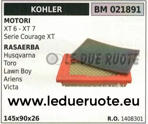 Filtre à air et pré-filtre de rechange pour Kohler 1408301S
