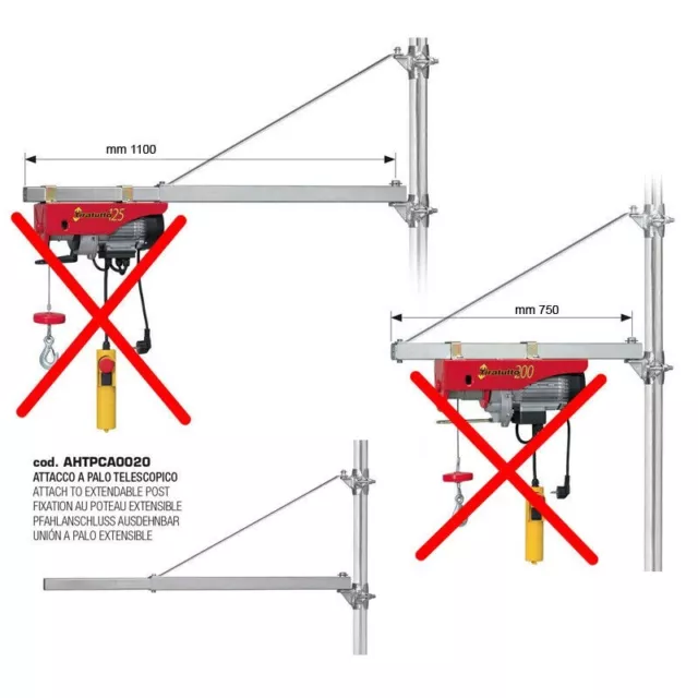 Attacco a Palo Estensibile per Sollevatore Tiratutto Argano L'Europea